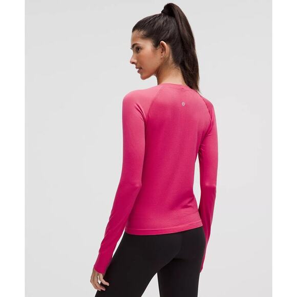 Lululemon Swiftly Tech Long-Sleeve Shirt 2.0 Waist Length Raspberry Activewear - Picture 2 of 6
